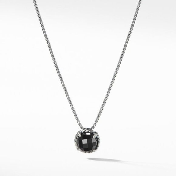David Yurman Jewelry - Woman's David Yurman S/S Black Onyx 8mm Petite Châtelaine Pendant Necklace
